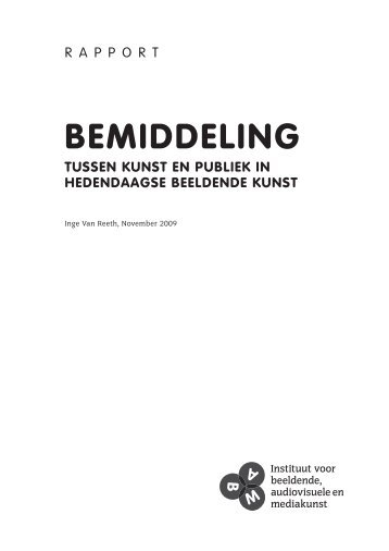 Bemiddeling tussen kunst en publiek in hedendaagse ... - BAM