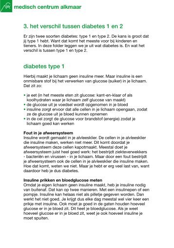 3. het verschil tussen diabetes 1 en 2 diabetes type 1 - Mca