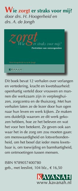 VERPLEEGKUNDE BOEKEN WIJZER - Kavanah