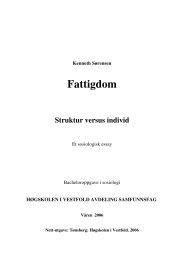 Fattigdom. Struktur versus individ - Høgskolen i Vestfold