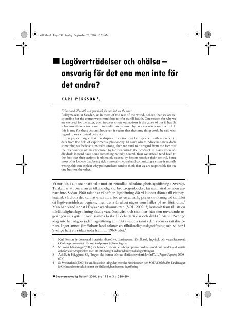 Helt nummer 2010/3 (PDF, 1866 kb) - Statsvetenskaplig tidskrift