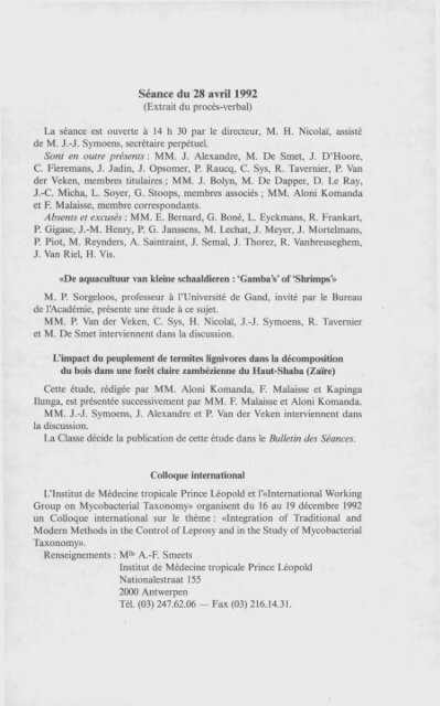 (1992) n°3 - Royal Academy for Overseas Sciences