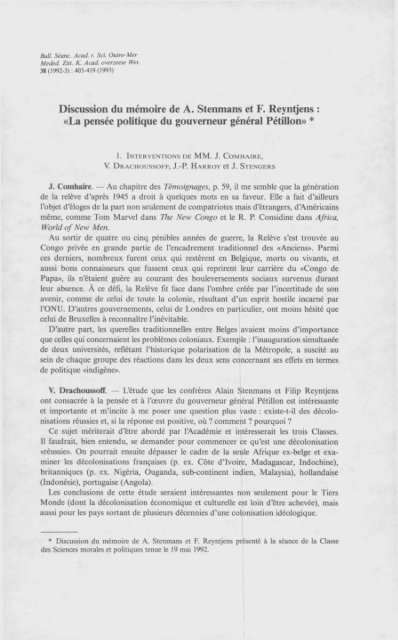 (1992) n°3 - Royal Academy for Overseas Sciences