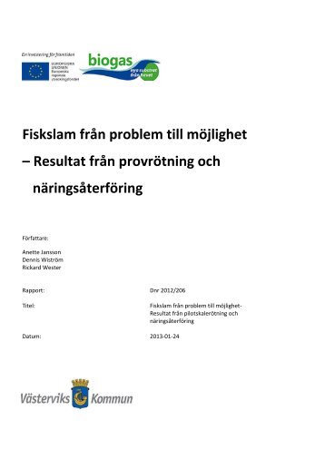Fiskslam från problem till möjlighet.pdf - Regionförbundet i Kalmar län