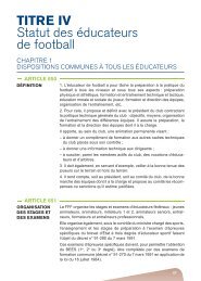 TITRE IV Statut des éducateurs de football - Ligue de Football ...