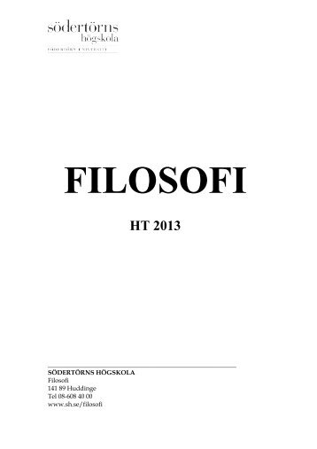 Ämnesfolder Filosofi H13.pdf - Södertörns högskola