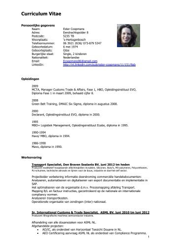 Download CV - Douaneopleidingen Nederland