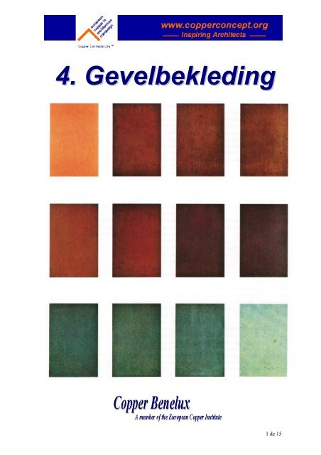 Koper voor dak en gevel : 4. Gevelbekleding - Copper Benelux