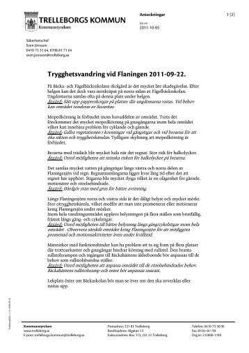 Trygghetsvandring vid Flaningen 2011-09-22. - Trelleborg
