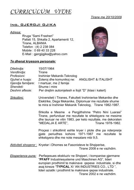 curriculum vitae italisht curriculum vitae italisht