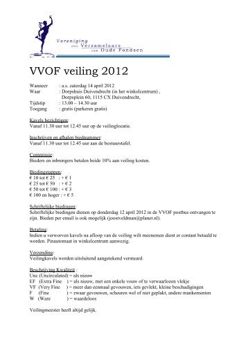 VVOF veiling 2012 - Vereniging van Verzamelaars van Oude Fondsen
