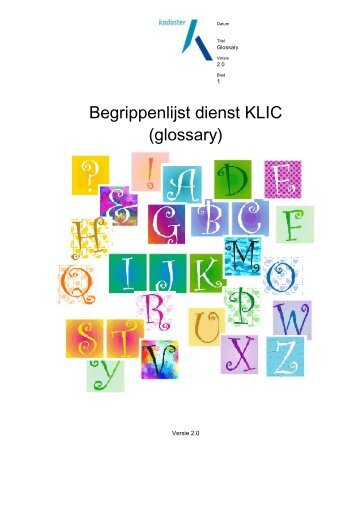 Begrippenlijst dienst KLIC (glossary) - Kadaster