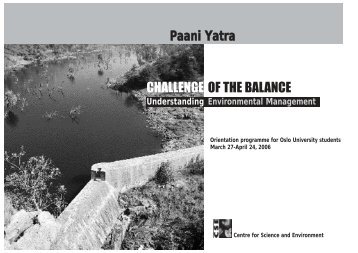 Paani Yatra - CSE - Centre for Science and Environment