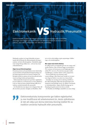 Elektromekanik VS Hydraulik/Pneumatik