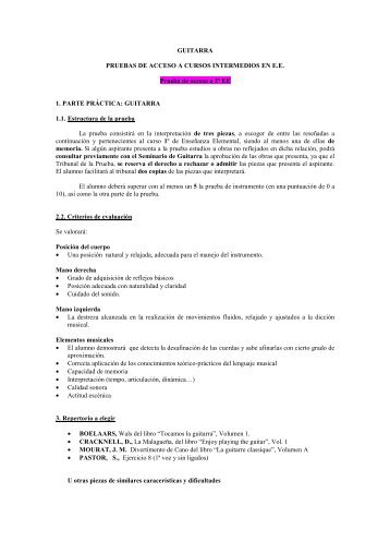 PRUEBAS ACCESO GUIT 2012 - Conservatorio Profesional de ...
