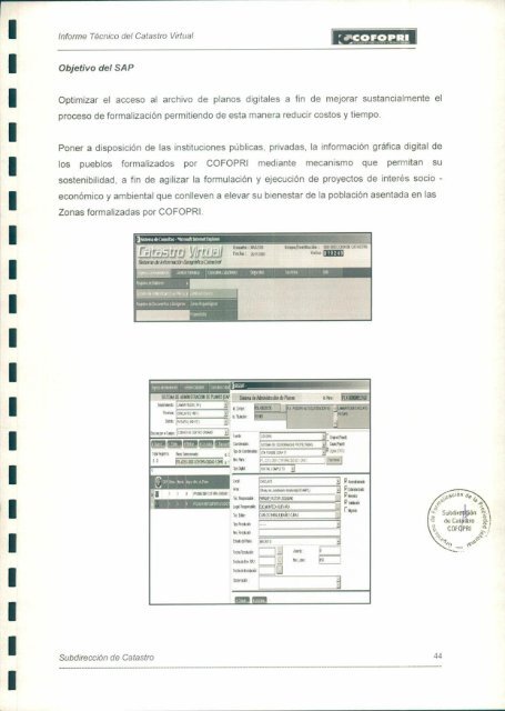 Informe Técnico del Catastro Virtual - Cofopri