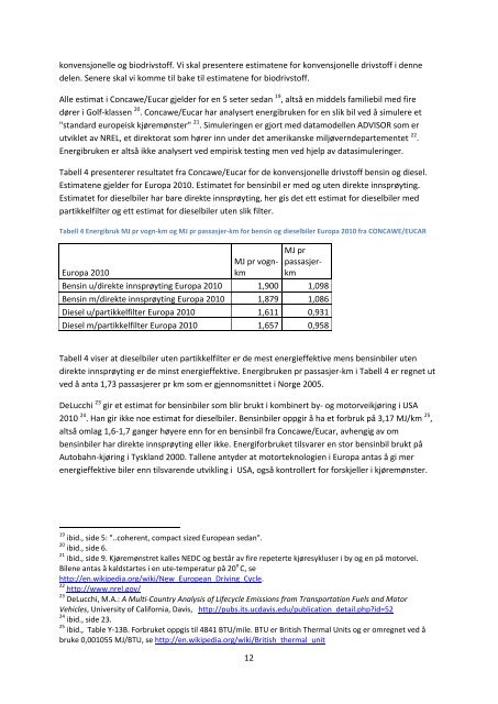 energibruk og utslipp fra persontransport med personbil. en ...