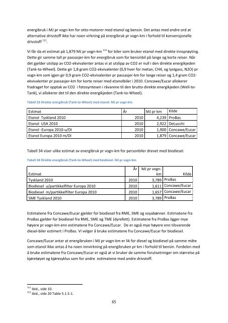 energibruk og utslipp fra persontransport med personbil. en ...