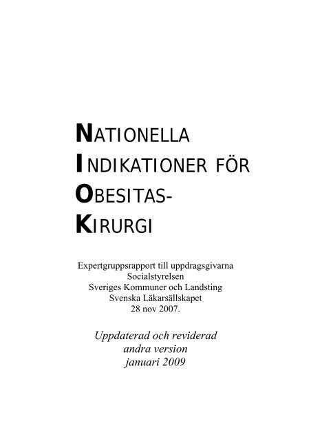 Nationella indikationer för Obesitaskirurgi