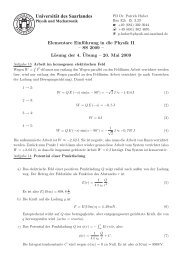 Elementare Einführung in die Physik II – SS 2009 – Lösung der 4 ...