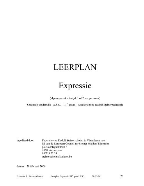 LEERPLAN Expressie - Federatie Steinerscholen