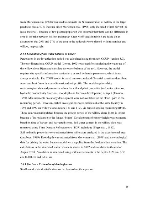 Nitrogen distribution and potential nitrate leaching in a combined ...