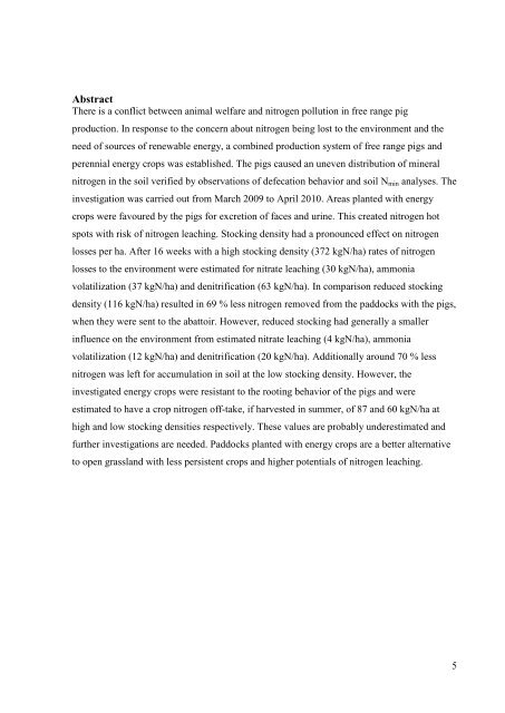 Nitrogen distribution and potential nitrate leaching in a combined ...