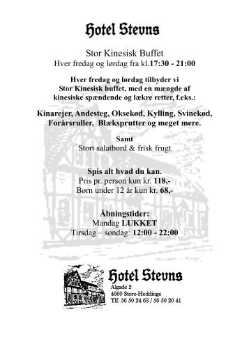 Stor Kinesisk Buffet - Hotel Stevns