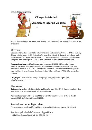 Lägerbrev 3 - Scoutkåren Vikingarna