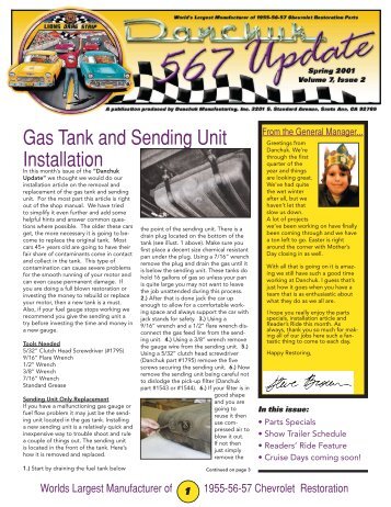 Installation Gas Tank And Sending Unit - Danchuk