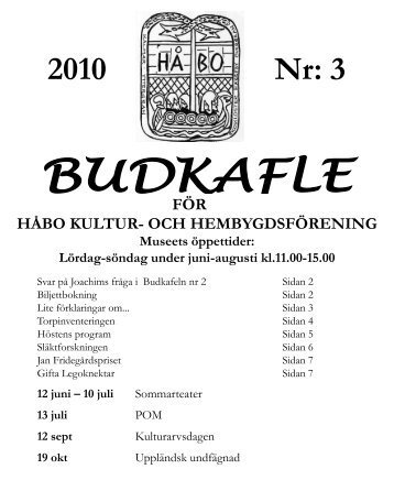 Budkafle nr 3 2010 - Håbo kultur