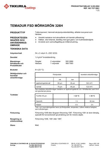 TEMADUR FSD MÖRKGRÖN 326H - Sandtec AS