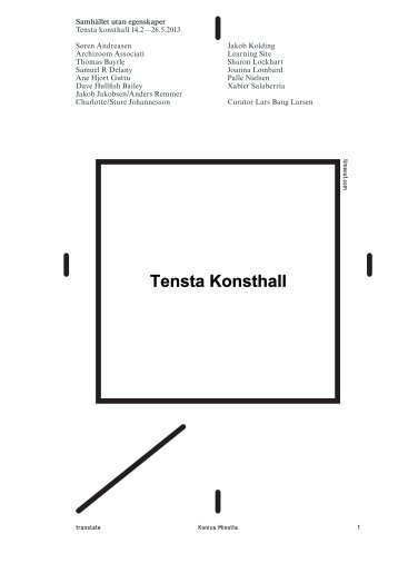 Samhället utan egenskaper—Swedish Handout - Tensta konsthall