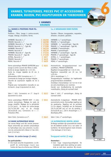 Kranen - PVC - hulpstukken en toebehoren - LMP pool parts ...