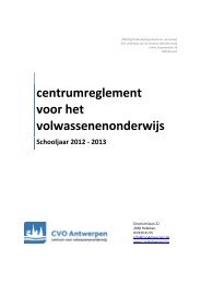 Centrumreglement - CVO Antwerpen