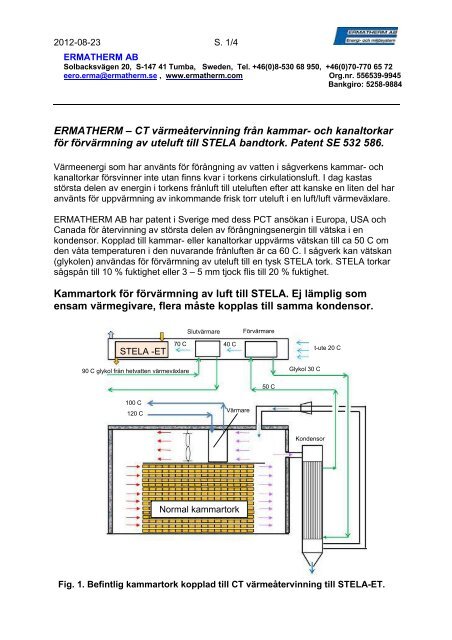 ERMATHERM – CT värmeåtervinning från kammar ... - Ermatherm AB