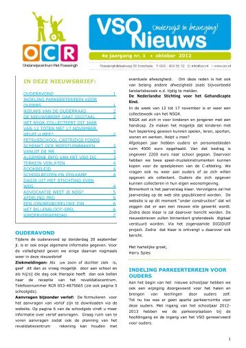 Nieuwsbrief VSO oktober 2012.pdf - Onderwijscentrum Het Roessingh