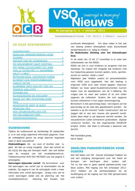 Nieuwsbrief VSO oktober 2012.pdf - Onderwijscentrum Het Roessingh