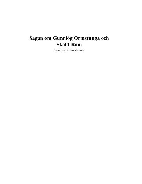 Sagan om Gunnlög Ormstunga och Skald-Ram