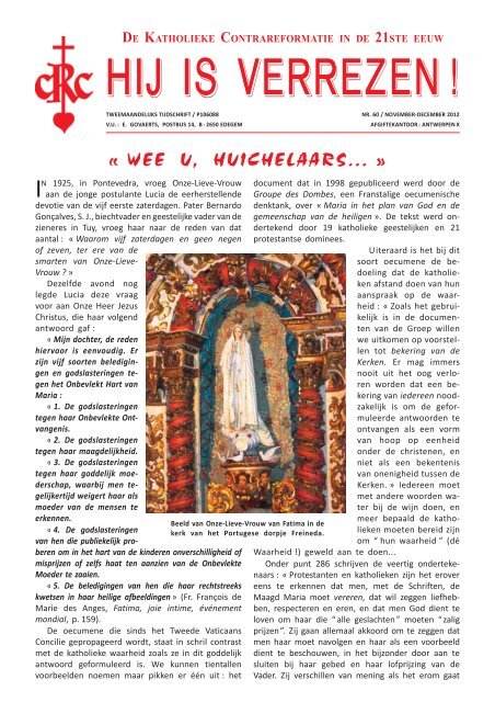 N° 60 (PDF) - CRC - La Contre-Réforme catholique au XXIe siècle