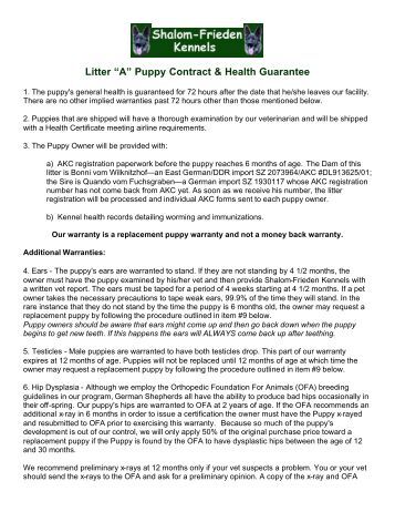 puppy health guarantee health guarantee for puppies form puppy health guarantee health guarantee for puppies form