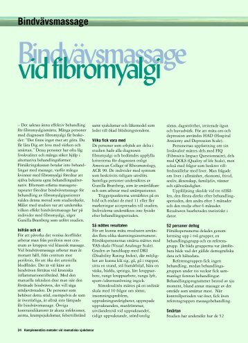Sid 24-25 Bindvävsmassage vid fibromyalgi - Reumatikerförbundet