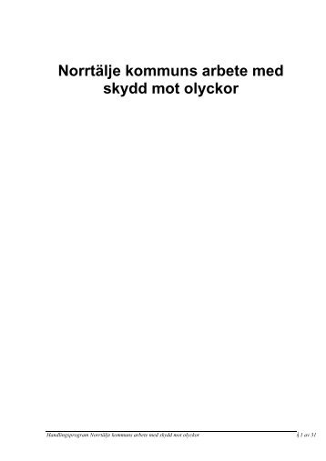 Handlingsprogram enligt lag om skydd mot olyckor - Norrtälje kommun