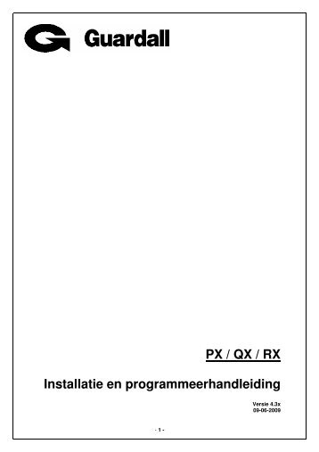 PX / QX / RX Installatie en programmeerhandleiding