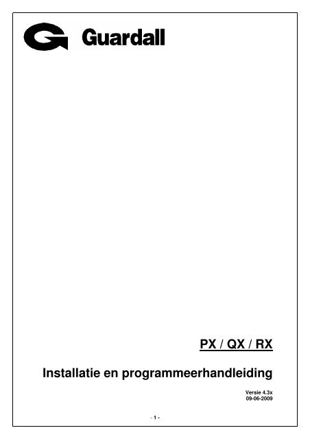 PX / QX / RX Installatie en programmeerhandleiding