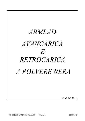 le armi ad avancarica - Consorzio Armaioli Italiani