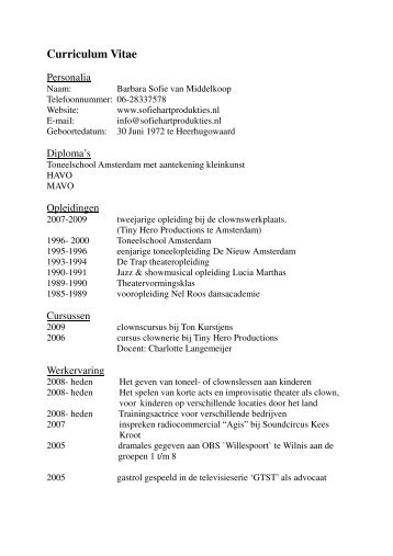 Curriculum Vitae - Sofie H'art