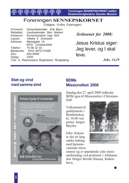 SENNEPS - Brødremenighedens Danske Mission