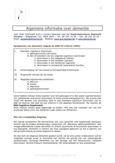 soorten dementie