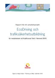 EcoDriving och trafiksäkerhetsutbildning för ... - Region Skåne